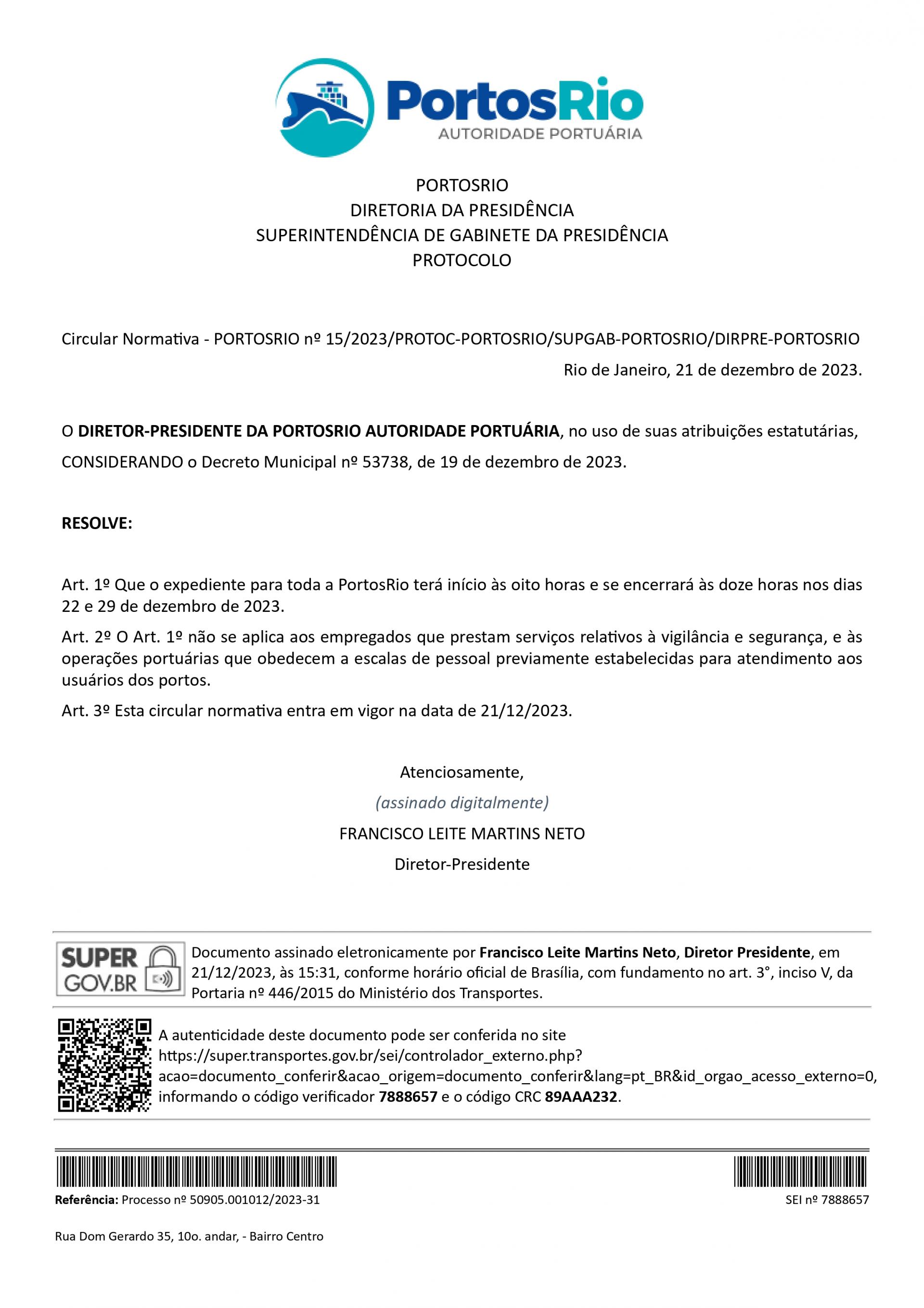 circular normativa 15/23