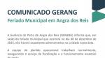 comunicado gerang feriado municipal